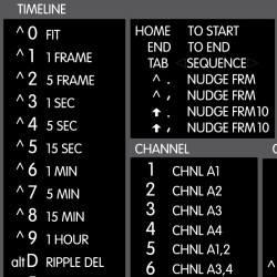 Canopus Edius reference keyboard hotkeys decals for Windows
