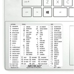 Archicad reference keyboard hotkeys decals for Windows