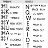 Avid Xpress / Media Composer reference keyboard hotkeys decals for Mac OS
