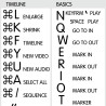 Avid Xpress reference keyboard hotkeys decals for Mac OS