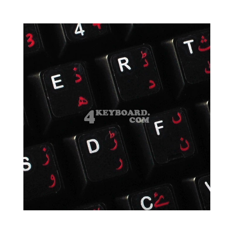 URDU TRANSPARENT KEYBOARD STICKERS WITH RED LETTERS 