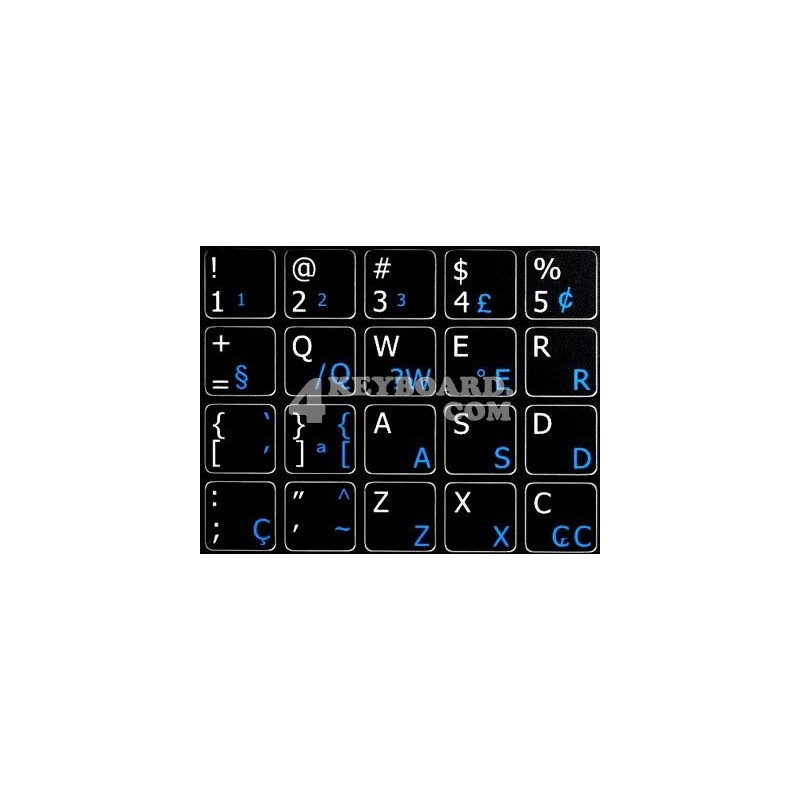 Portuguese Brazilian English non-transparent keyboard stickers