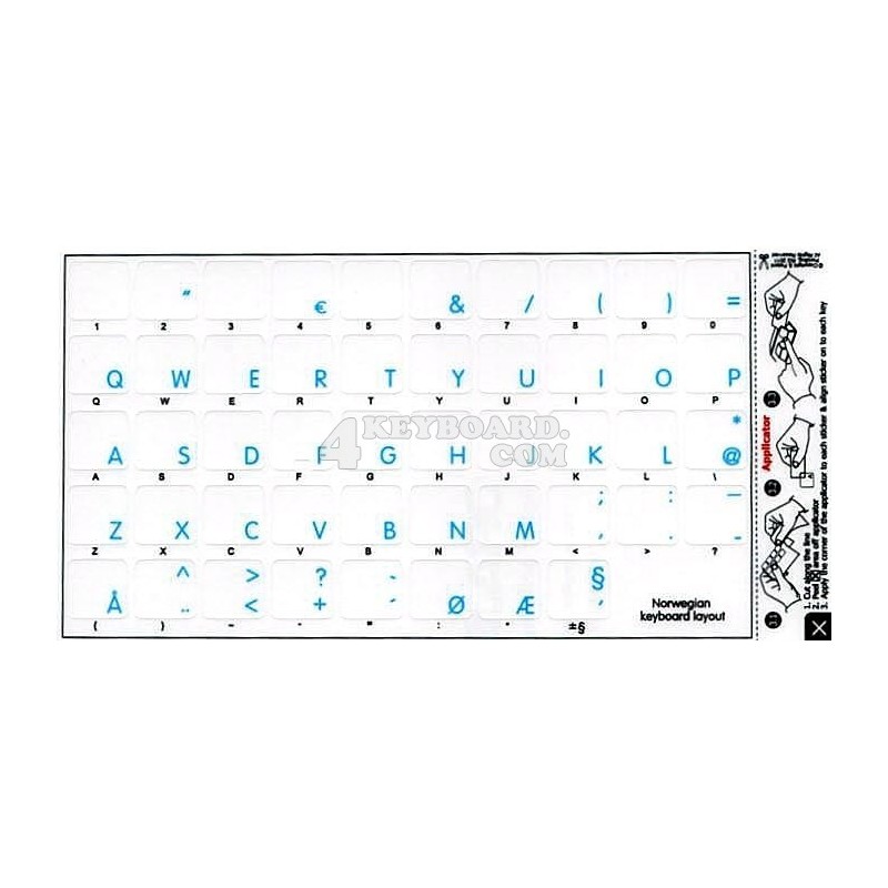 Apple Norwegian transparent keyboard sticker