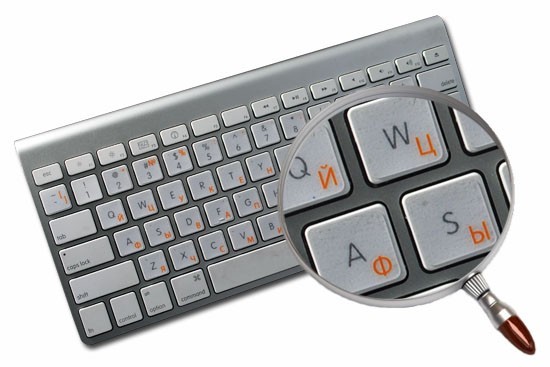 Russian Keyboard Sticker for Mac/Apple or Windows Centered Keyboard