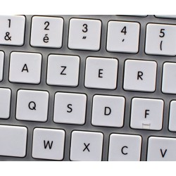  French AZERTY Keyboard Stickers Black Background