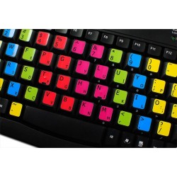 Learning Colemak Colored non transparent keyboard stickers