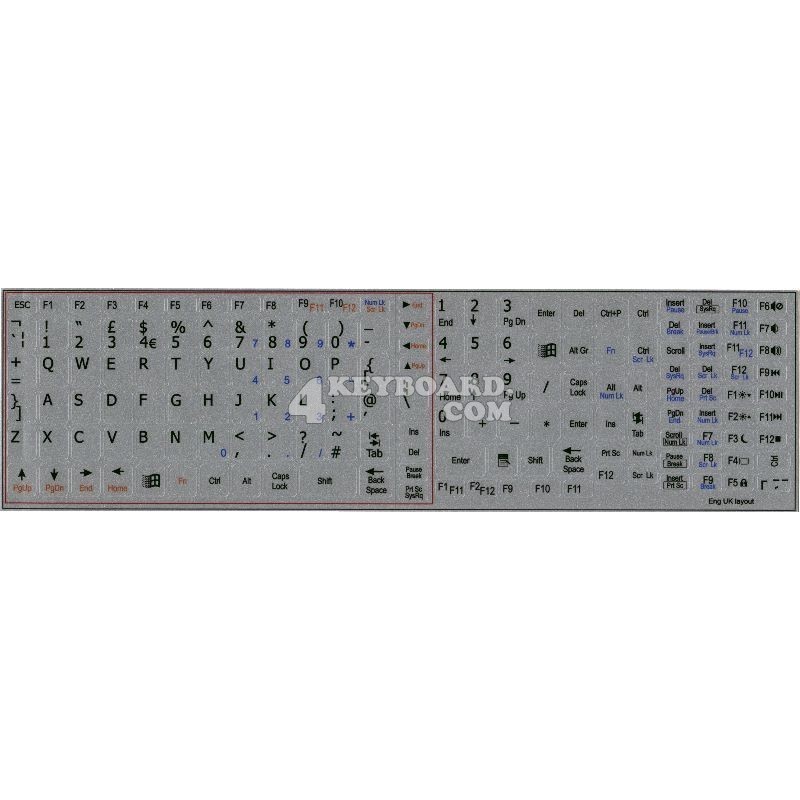 English UK Notebook keyboard sticker