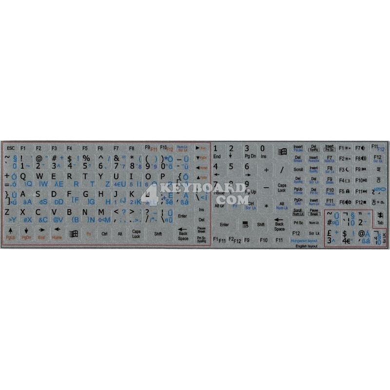 Hungarian English Notebook keyboard sticker