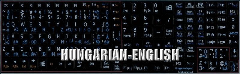 Hungarian English Notebook keyboard sticker