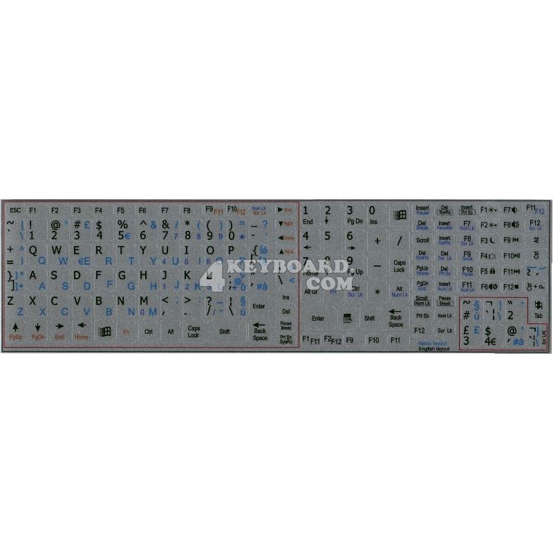 Italian English Notebook keyboard sticker