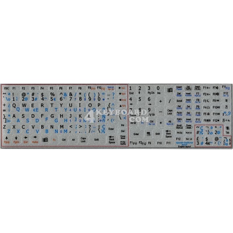 Spanish-English Notebook keyboard sticker