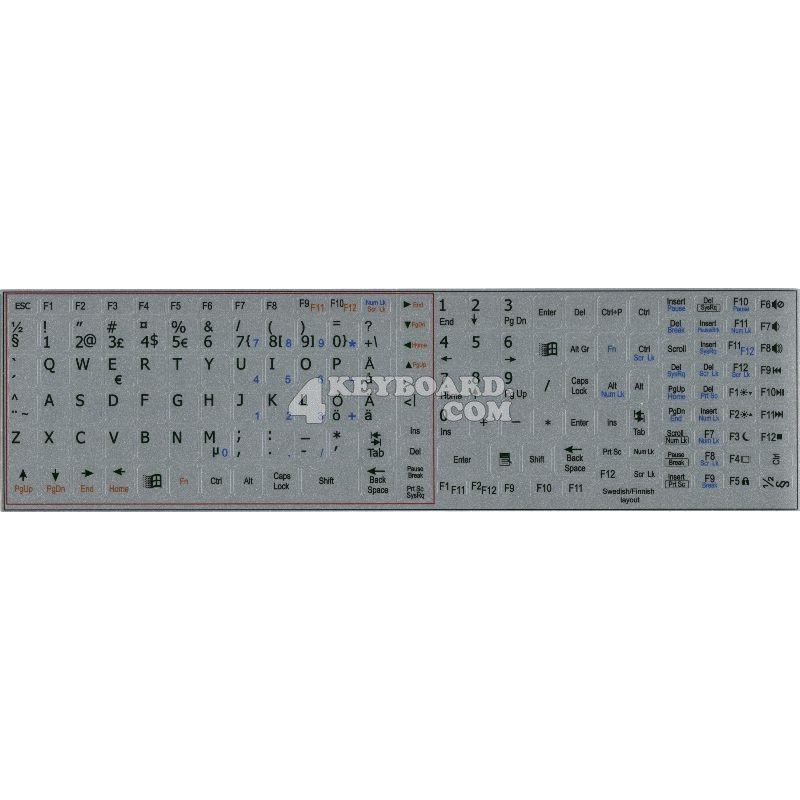 Swedish Finnish Notebook keyboard sticker