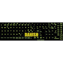 Glowing fluorescent Danish keyboard sticker