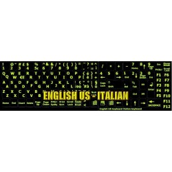 Glowing fluorescent Italian English keyboard sticker