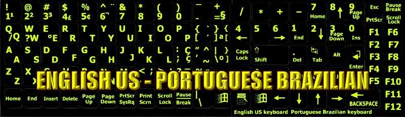 thumbnail image 2 of Glow-in-the-Dark Portuguese Keyboard Stickers – Fluorescent Letters 2 of 4