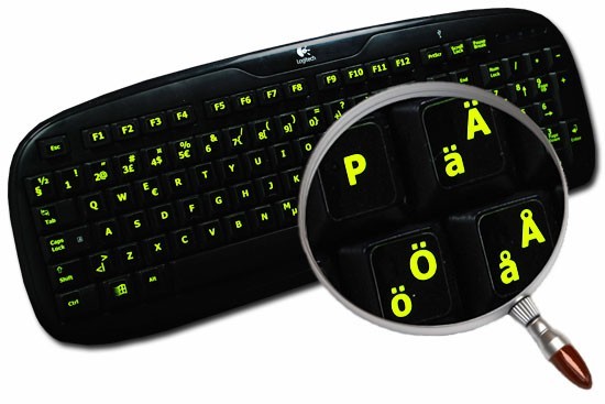 Glowing Baltic Transparent Stickers for Dark Keyboard
