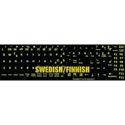 Glowing fluorescent Swedish/Finnsh keyboard sticker