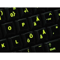 Glowing fluorescent Swedish/Finnsh keyboard sticker