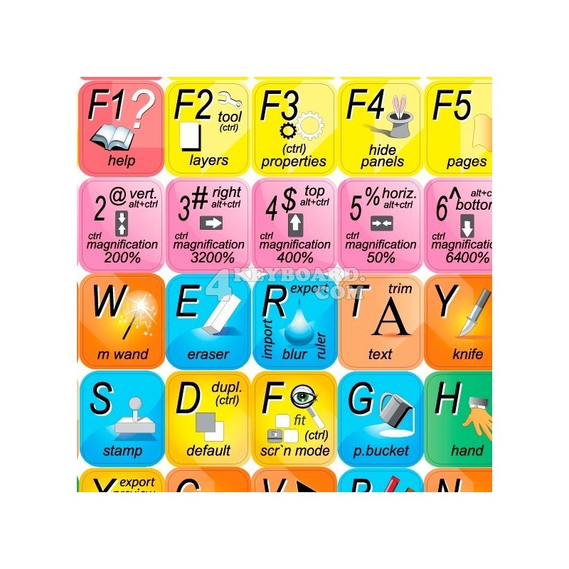 Adobe Fireworks keyboard sticker