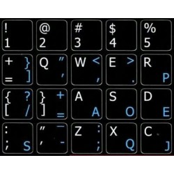 Dvorak English non-transparent keyboard  stickers 14x14