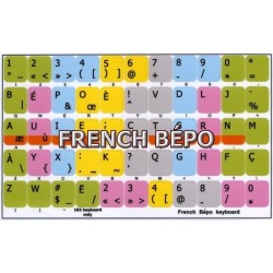 Learning French Bepo Colored Colored non transparent keyboard stickers