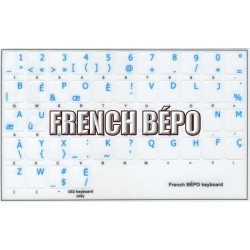 French Bepo transparent keyboard stickers