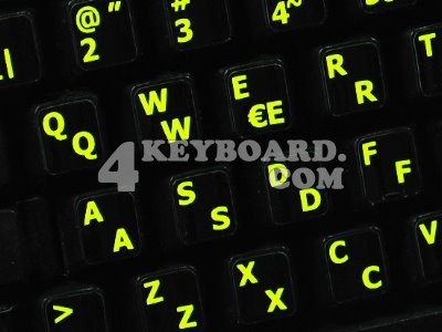 Spanish   English US Glowing Fluorescent keyboard stickers are vibrant 